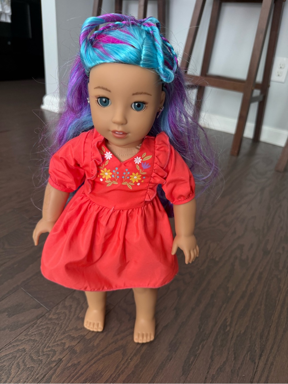 American Girl Truly me 18” doll just like you #119 rare blue pink hair